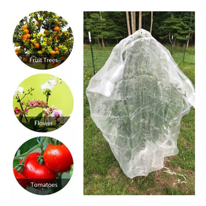 Agfabric Bird Netting 84" Hx84 W Garden Netting Insect Pest Barrier,Plant Cover Fruit Tree Netting Mesh Protection Bag with Drawstring,White,3 Pack - color: 3pack, size: 84"x84"