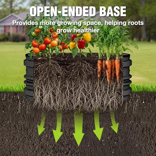 WORKPRO 3PK 2x2x1ft Outdoor Galvanized Raised Garden Bed Kit - color: Black