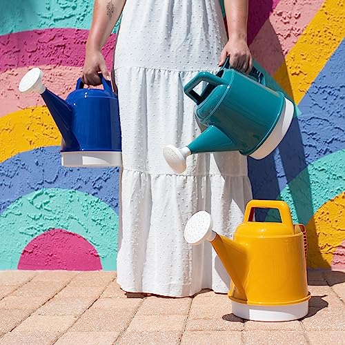 Bloem Watering Can Deluxe 2 Gallon (256 Fl Oz) Bermuda Teal Green (Pack of 2) - color: Bermuda Teal Green, size: 2.5 Gallon (Pack of 2)