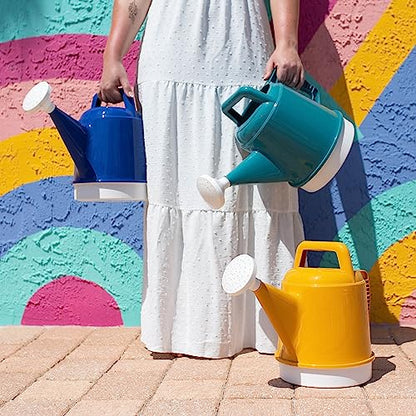 Bloem Watering Can Deluxe 2 Gallon (256 Fl Oz) Bermuda Teal Green (Pack of 2) - color: Bermuda Teal Green, size: 2.5 Gallon (Pack of 2)