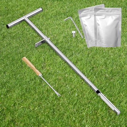 SPECILITE 36" 304 Stainless Steel Soil Sampler Probe with Bags, Weed Puller