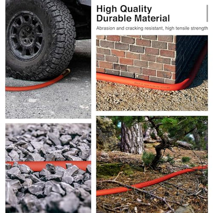 SPECILITE 5/8" x 150FT Hot/Cold Rubber Garden Water Hose, -50℉-190℉, Red - color: 5/8"ID Red, size: 150ft