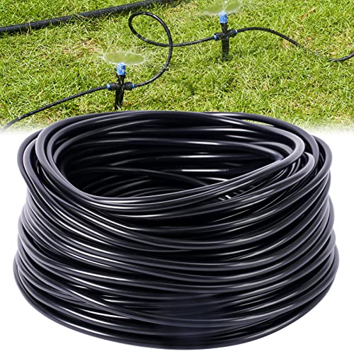 HIRALLY 1/4 inch Blank Distribution Tubing, New Quick Drip Irrigation Parts, Black 100FT Drip Irrigation Hose