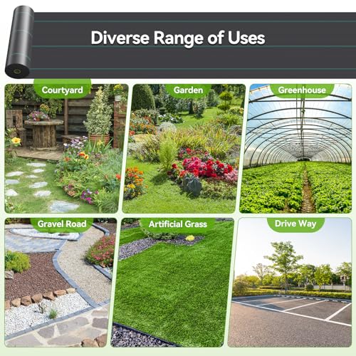 iropro Weed Barrier Fabric Heavy Duty 6ft x 100ft Landscape Fabric - size: 6ft x100ft