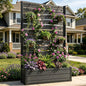Plastic Raised Garden Bed with Trellis, 73.8"x46"x14" Planter Box for Climbing Plants, Vegetables & Vines,(Black-Louver) - size: 1 PCS 46" L x 14" W x 73.8" H