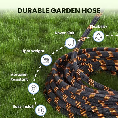 Giraffe Tools Non-Expandable 75ft Garden Hose 1/2“ Flexible Braided Hose - size: 75FT