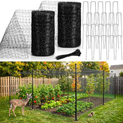 2 Roll Deer Fence Netting, 7.5 x 200 ft Heavy Duty Garden Netting