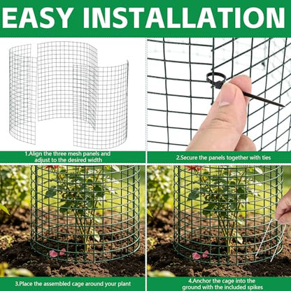 6 Pack Plant Protector from Animals, 12"x12" Metal Chicken Wire Cloche