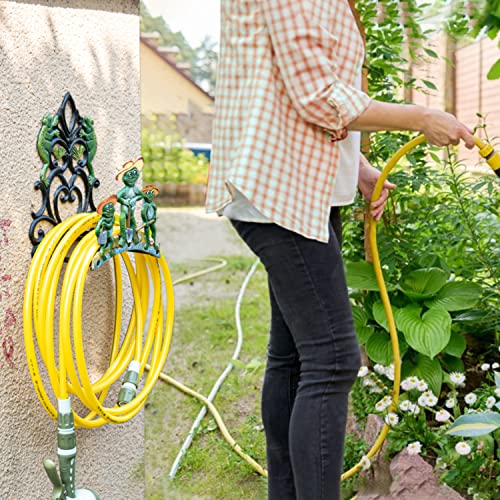Sungmor Cast Iron Wall Mounted Garden Hose Holder - Five Frogs Rack - color: Shape D-frog