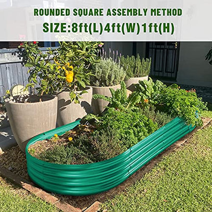 Land Guard 8×4×1 ft Green Raised Garden Bed, Garden Raised Bed, Above Ground Flower Bed for Vegetables, Flowers, Herbs（Green）… - color: 3-green, size: 8×4×1ft(1pcs）