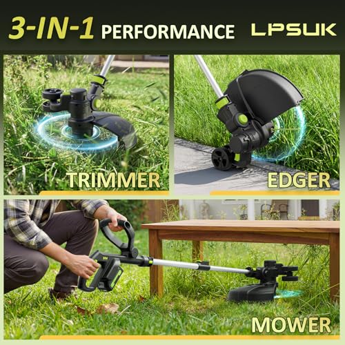 12-in Cordless String Trimmer/Edger, Two 2.0Ah Batteries, Auto Line Feed