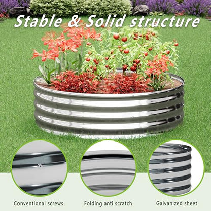 DIIYIV Galvanized Raised Garden Bed,2x2x1FT,2PCS,Silver - size: 2x2x1(2PCS)