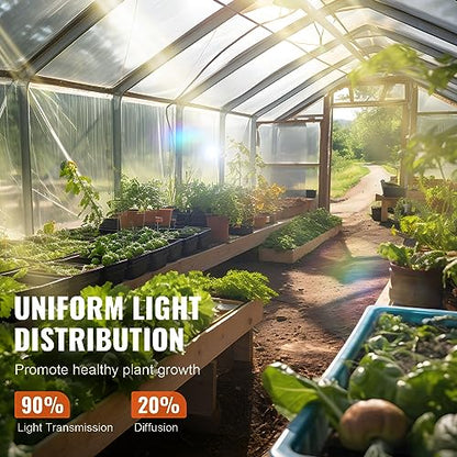 VEVOR Greenhouse Plastic Sheeting 25 x 25 ft, 6 Mil Thickness Clear Greenhouse Film, Polyethylene Film 4 Year UV Resistant, for Gardening, Farming, Agriculture, Garden - size: 25 x 25 ft