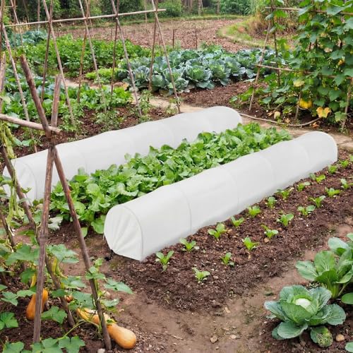 4 Pack 10ft Mini Garden Greenhouse Tunnel Net Cover - color: White