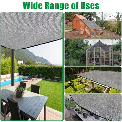 SPORTYOUTH Shade Cloth, 40% Black Sunblock Cover for Garden, 6x20 Ft Mesh Tarp with Grommets UV Resistant for Outdoor Greenhouse, Plants Vegetables Growing, Patio, Chicken Coop, Yard - size: 6x20ft