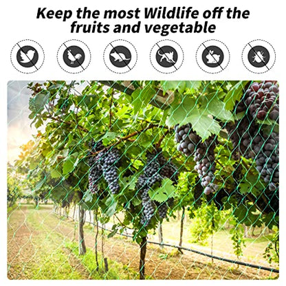 Kikhope Bird Netting, 16.5x33 ft Garden Mesh Net for Plants and Vegetables - size: 16.5x33 ft
