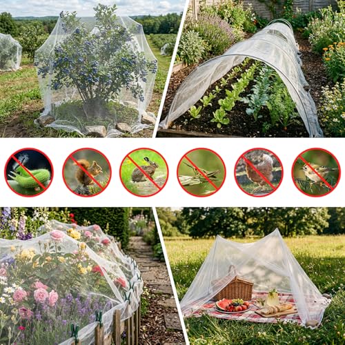 Ultra Fine 4'x10' Garden Netting,Pest Barrier & Bird Netting, Plant Mesh Net Row Cover for Garden,Greenhouse,Patio,Raised Beds, Protecting Vegetables, Flowers, Trees - size: 4'X10'