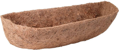 1 Pack 24 Inch Pre-Formed Trough Coco Liner for Window Boxes & Railing Planters, Thickened Natural Coconut Coir Replacement Liner, No Cutting Needed, Durable for Outdoor Balcony Garden - size: 24inch/1Pack
