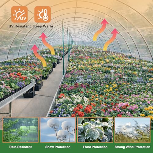 6 Mil Greenhouse Plastic Sheeting, 17x25 FT Clear Greenhouse Cover - size: 17FTx25FT