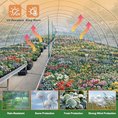 6 Mil Greenhouse Plastic Sheeting, 17x25 FT Clear Greenhouse Cover - size: 17FTx25FT
