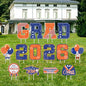 Rngmsi Graduation Yard Signs Class of 2026, 14PCS Congrats Grad 2026 Yard Sign with Stakes, Graduate Yard Decorations for College High School Outdoor Lawn Party Decor (Orange and Blue) - style: Grad 2026
