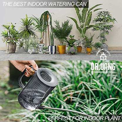 Small Watering Can Indoor Plants with Long Spout (1L, Gray) - color: Gray