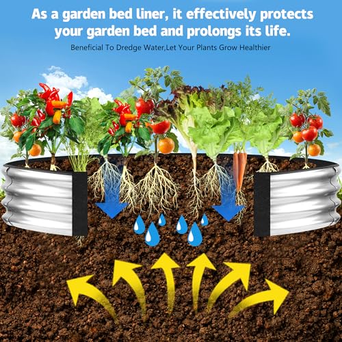 2 Sets 4x2x 1 ft Raised Garden Bed Liner Bag,Plants Grow Bed Fabric Liners - color: Oval