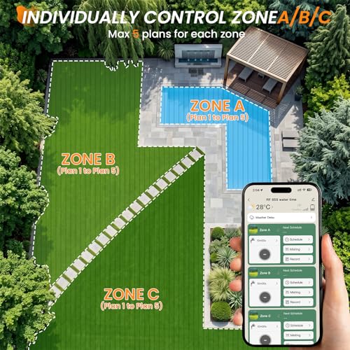 WiFi Sprinkler Timer 3 Zone, Smart Water Timer for Garden Hose - size: 3 Zone
