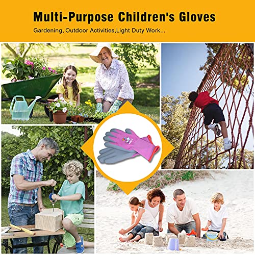 Kids Gardening Gloves, Latex Coated Toddler Yard Gloves, 1 Pairs (5-7 YRS) - color: Green Bee (Pack of 1), size: XX-Small