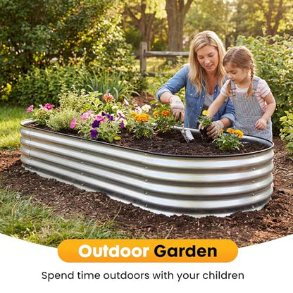 Sweetcrispy Raised Garden Bed Outdoor, 8x4x1ft 2 PCS Galvanized Planter Box - size: 8×4×1ft (2 pcs)