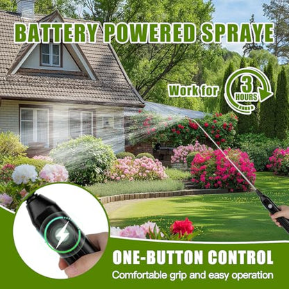 2 Gallon Pump Sprayer Battery Powered, USB Handle & Wand for Lawn & Garden