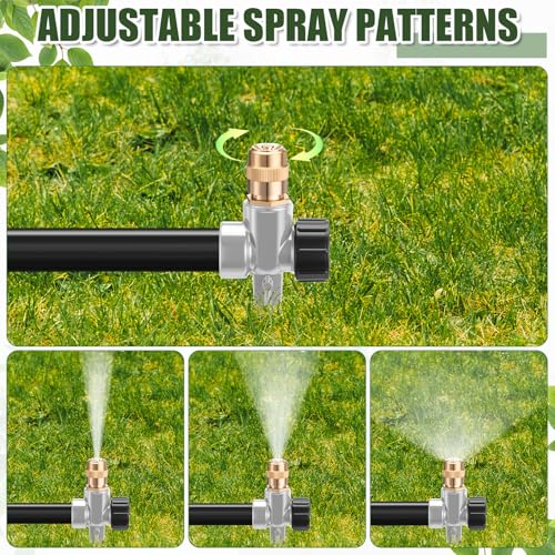 Tioncy 4 Pack Metal Lawn Sprinklers with Adjustable Brass Nozzle, Grey - color: Gray