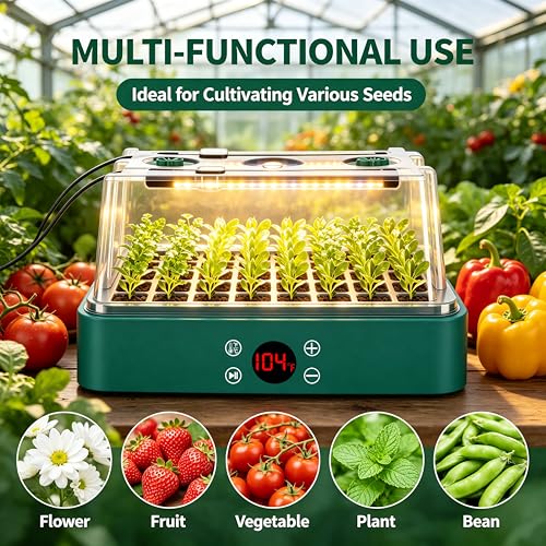 40 Cells Seed Starter Tray with Grow Light + Integrated Heating