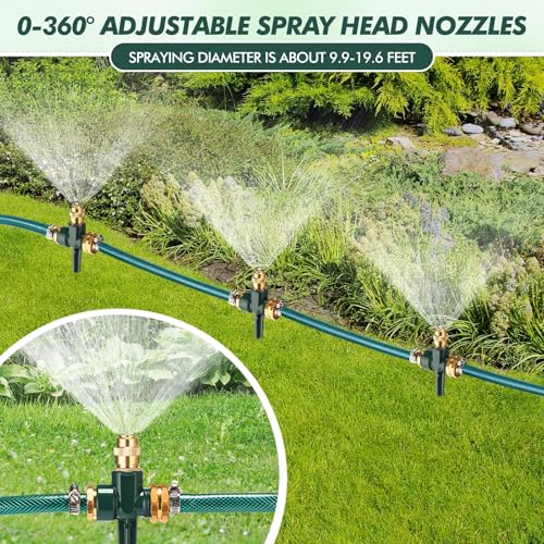 Landical 3 Pack Above Ground Sprinkler System Yard Lawn Garden, Dark Green