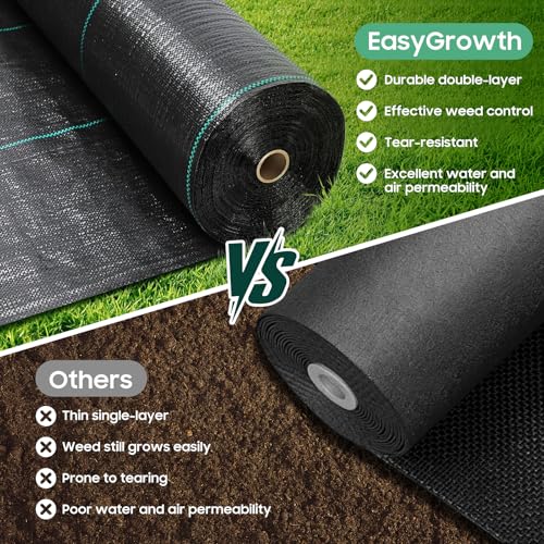 4x100FT Weed Barrier Fabric 3.2oz Garden Cloth w/ 30 Staples - size: 4*100FT