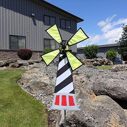 In the Breeze 2500 Lighthouse Wind Spinner-Colorful Garden Decoration - style: Lighthouse