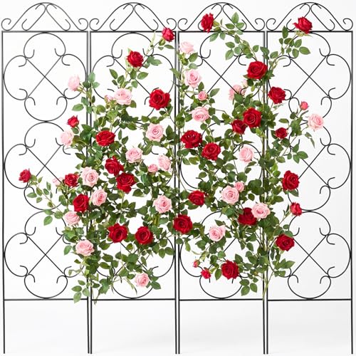 Thealyn 4 Pack 48" x 12.5" Metal Trellis for Potted Plants and Planters - size: 48 inch