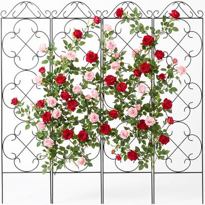 Thealyn 4 Pack 48" x 12.5" Metal Trellis for Potted Plants and Planters - size: 48 inch