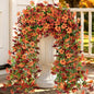 Artificial Hanging Flowers for Outdoors, 2 PCS 344-Bloom UV Resistant Mums - color: Orange Burgundy