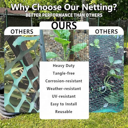 POYEE 15x15ft Bird Netting, 1/2-inch Square Mesh Garden Netting - size: 15x15ft