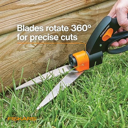 Fiskars 5" Shear Ease Grass Shears, Grass Clippers for Lawn & Garden - style: Rotating - Spring Action