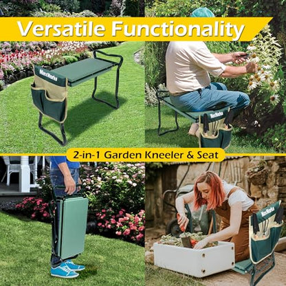 MaxWorks Folding Garden Kneeler Seat Stool and Tool Pouch - (50921) - size: X-Large