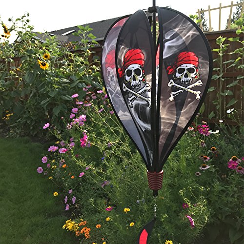 In the Breeze Pirate Hot Air Balloon Wind Spinner,11" W x 17" H, 26" Tail,1039 - color: Pirate