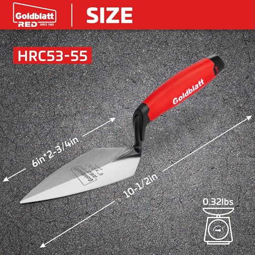 Goldblatt RED Pointing Trowel, 6" x 2-3/4" Upgraded Ground Blade