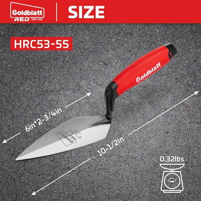 Goldblatt RED Pointing Trowel, 6" x 2-3/4" Upgraded Ground Blade