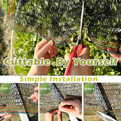 55% Shade Cloth for Garden, Black Shade Net 5X20 FT - size: 5X20 FT