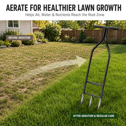 Lawn Aerator - Manual Core Aerator Tool & Yard Aerator, Hollow Tine Soil Plug Aerator for Lawn Care, Sturdy Turf and Grass Aeration Tool 2pack