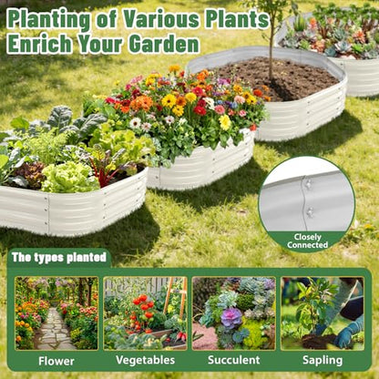 48" Diagonal,17" Tall Steel Hexagon Raised Garden Bed/ Planter Box White - color: Cream White, size: 4FT X 1FT