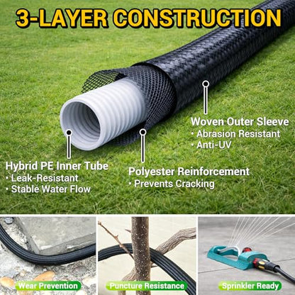 TheFitLife 75 FT Garden Hose, Heavy Duty, Lightweight, Kink-Free, Flexible - size: 75ft