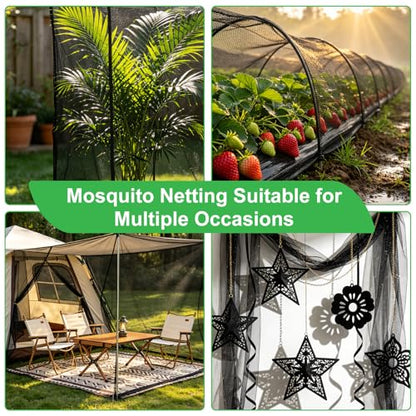 Patio Mosquito Netting, Black 9.8FT×29.5FT Garden Mesh Netting,Garden Mosquito Net for Plants,Fruits and Vegetables to Repel Flies,Insects & Birds,Mosquito Mesh Screen for Outdoor,Patio,Balcony - size: 9.8FT×29.5FT